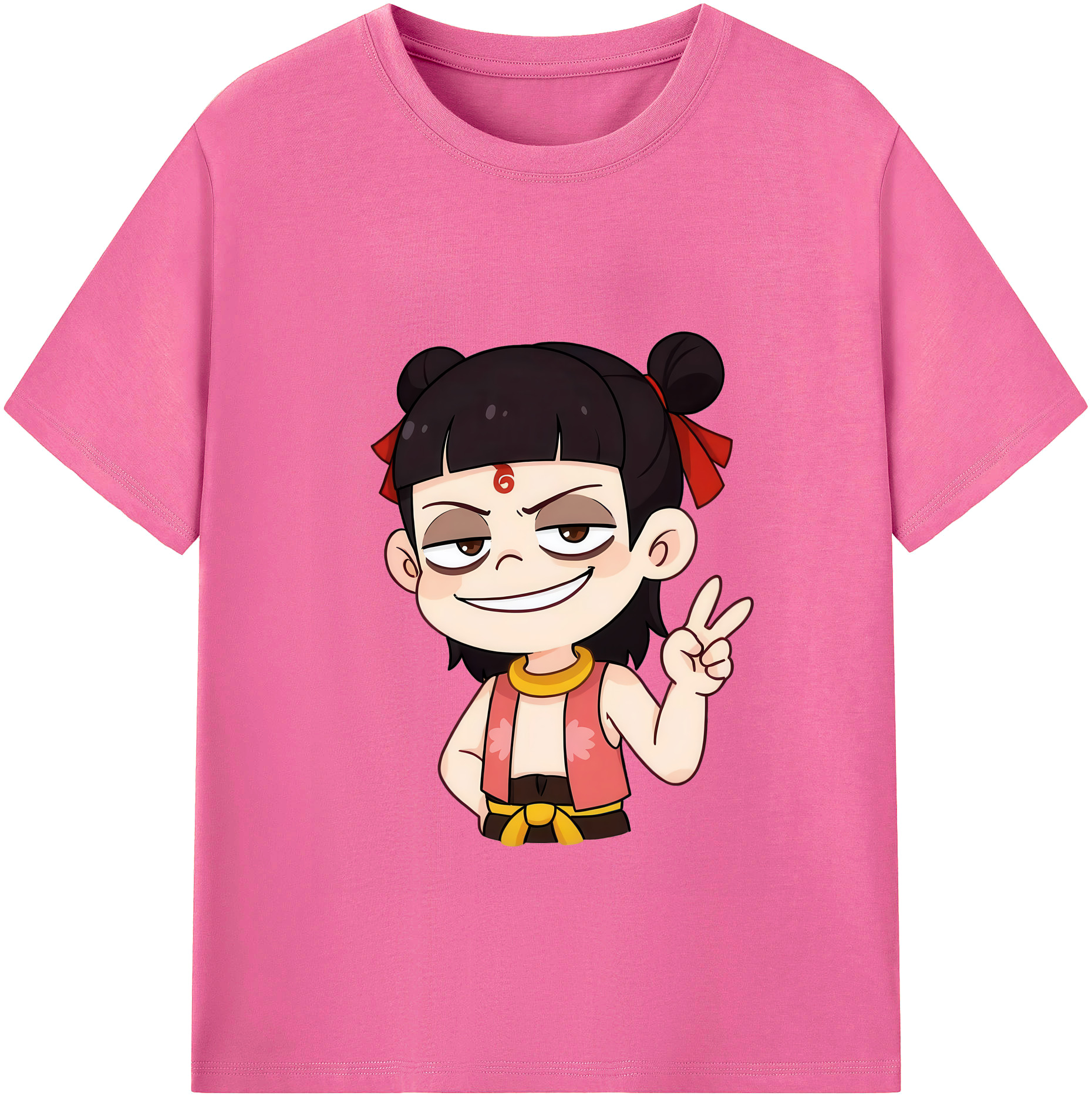 （画像用） Ne Zha 2 ナタ 魔童の大暴れ レディースカジュアルプリントTシャツ（綿100％）